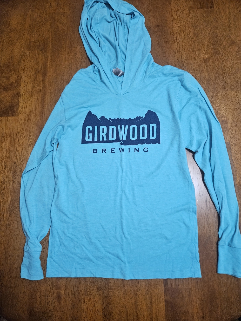 Girdwood Brewing Teal Hooded Long Sleeve Shirt